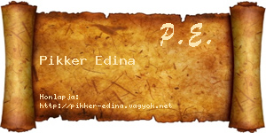 Pikker Edina névjegykártya